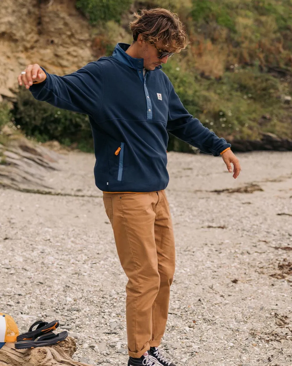 Floris van Bommel Fleece|Fleece>Adrift Recycled Polar Fleece Deep Navy