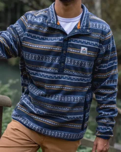 Floris van Bommel Fleece|Fleece>Adrift Recycled Polar Fleece Midnight Fairisle