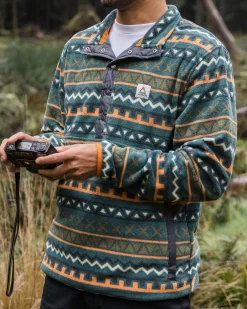 Floris van Bommel Fleece|Fleece>Adrift Recycled Polar Fleece Retro Geo Mediterranean