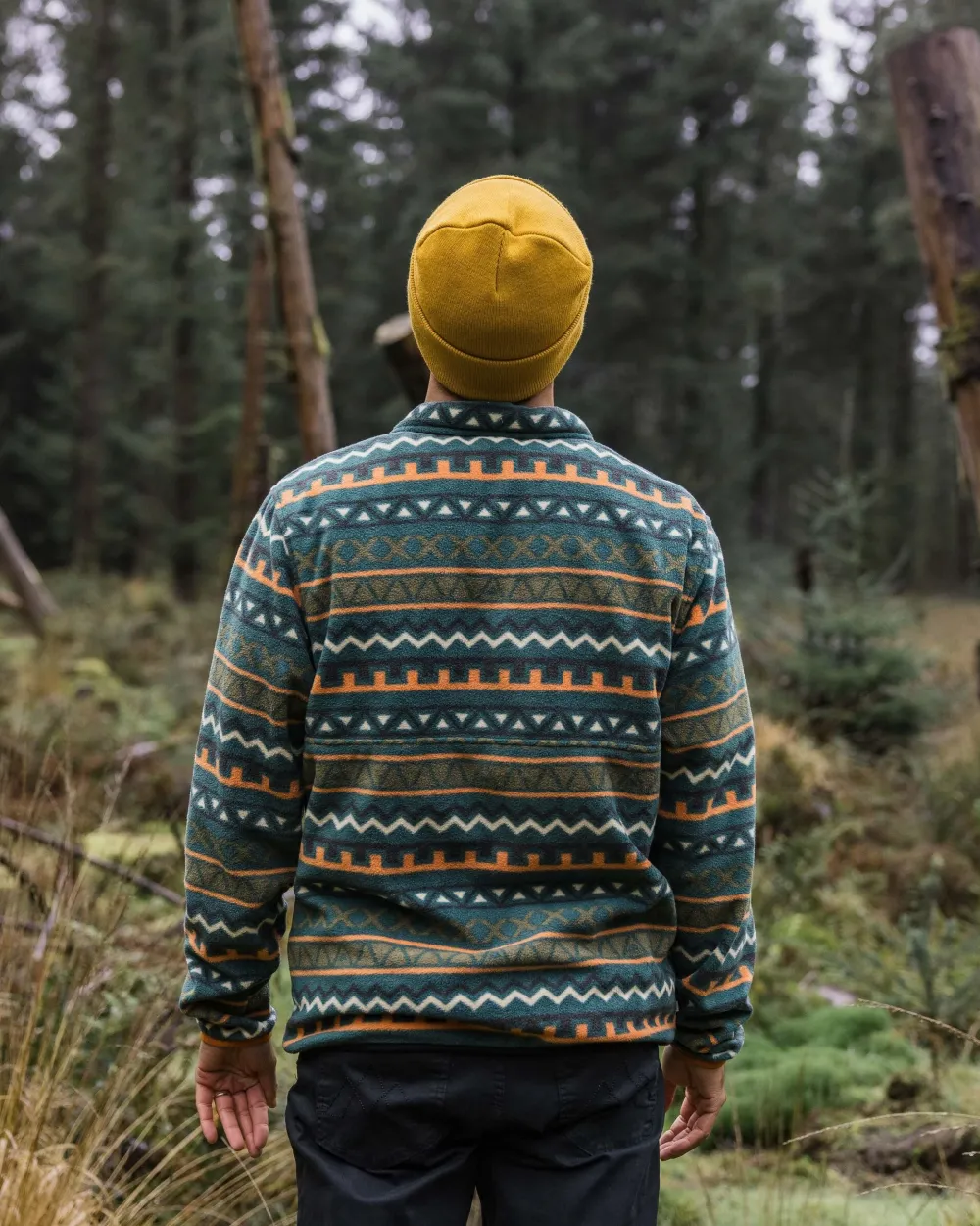 Floris van Bommel Fleece|Fleece>Adrift Recycled Polar Fleece Retro Geo Mediterranean