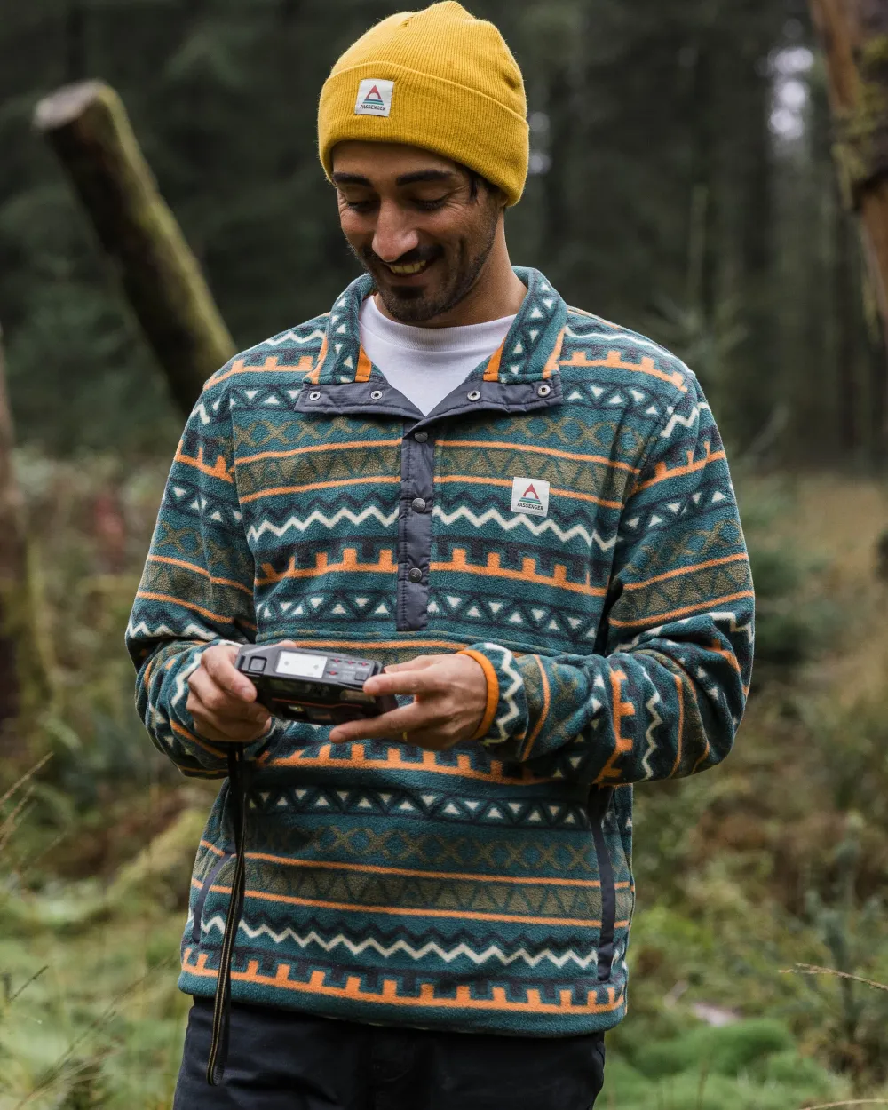 Floris van Bommel Fleece|Fleece>Adrift Recycled Polar Fleece Retro Geo Mediterranean