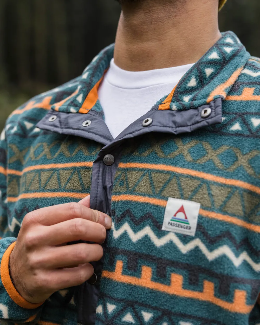 Floris van Bommel Fleece|Fleece>Adrift Recycled Polar Fleece Retro Geo Mediterranean