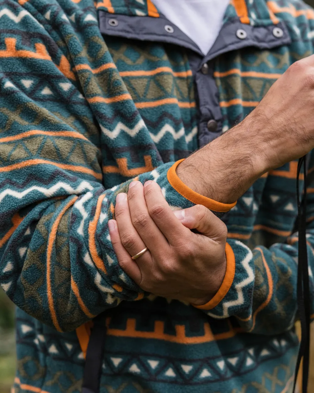 Floris van Bommel Fleece|Fleece>Adrift Recycled Polar Fleece Retro Geo Mediterranean