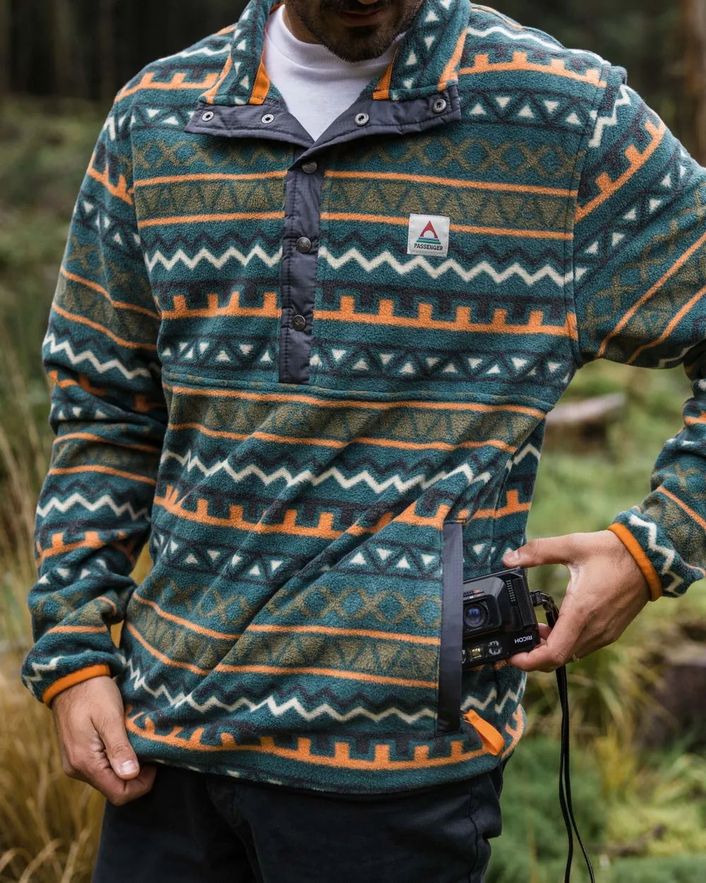 Floris van Bommel Fleece|Fleece>Adrift Recycled Polar Fleece Retro Geo Mediterranean