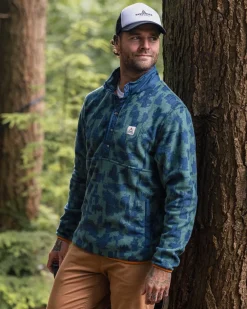 Passenger Fleece|Fleece>Adrift Recycled Polar Fleece Oak Patch Deep Ocean