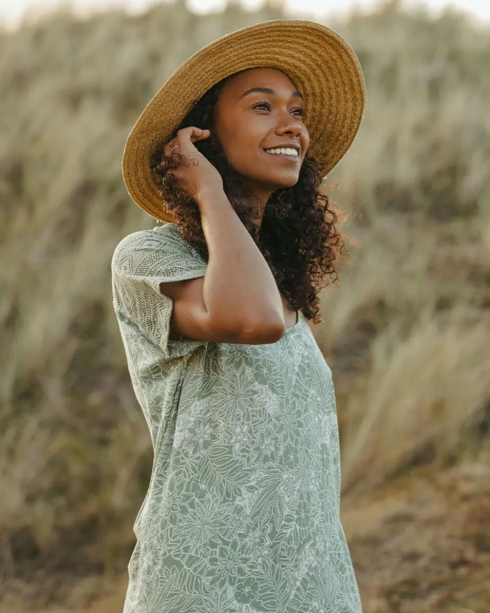 Passenger Dresses & Skirts|Women's Outlet>Ambrose Oversized Dress Pistachio Floral