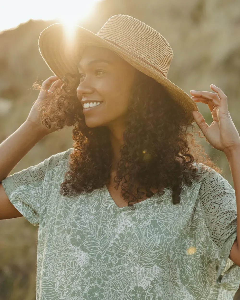 Passenger Dresses & Skirts|Women's Outlet>Ambrose Oversized Dress Pistachio Floral