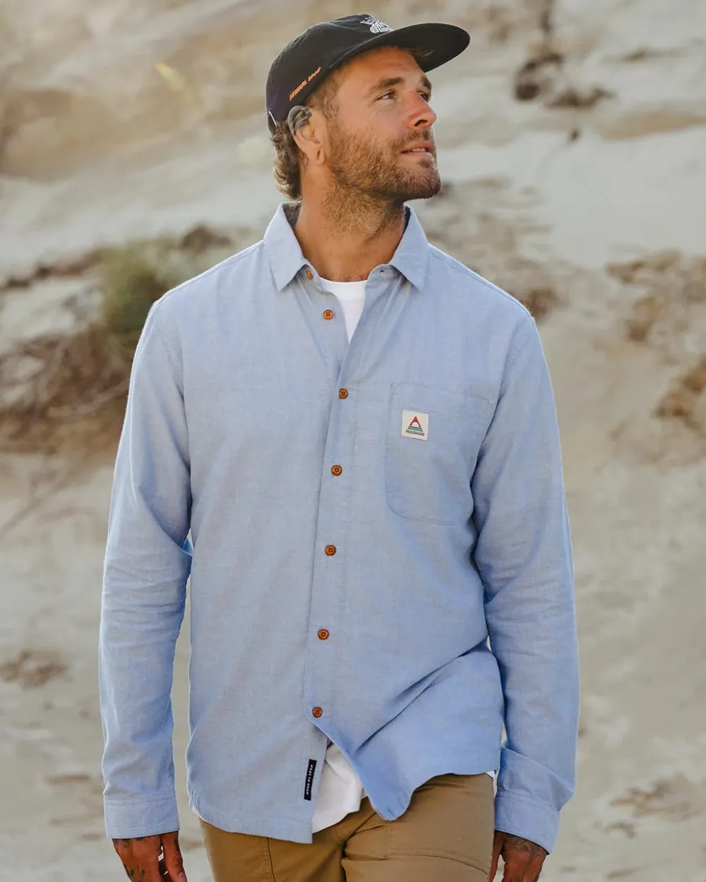 Passenger Shirts|Men's Outlet>Arica Organic Shirt Chambray
