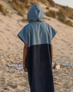 Floris van Bommel Surf Accessories|Surf Accessories>Baja Recycled Towel Poncho Provincial Blue/ Dark Denim