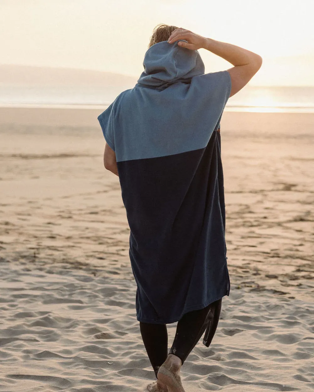 Floris van Bommel Surf Accessories|Surf Accessories>Baja Recycled Towel Poncho Provincial Blue/ Dark Denim