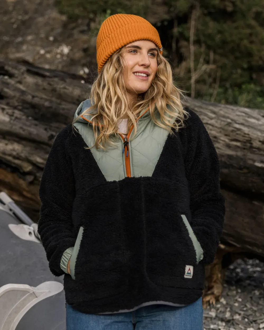 Passenger Women's Outlet|Women's>Beaumont Recycled Sherpa Hooded Fleece Black