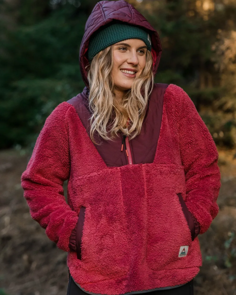 Passenger Fleece|Fleece>Beaumont Recycled Sherpa Hooded Fleece Earth Red