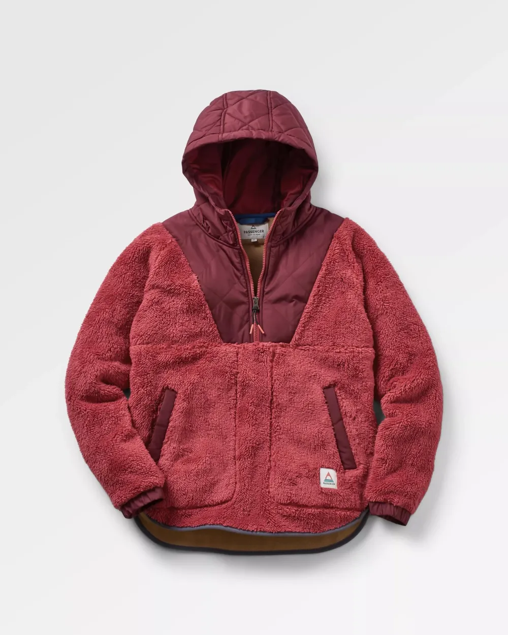 Passenger Fleece|Fleece>Beaumont Recycled Sherpa Hooded Fleece Earth Red