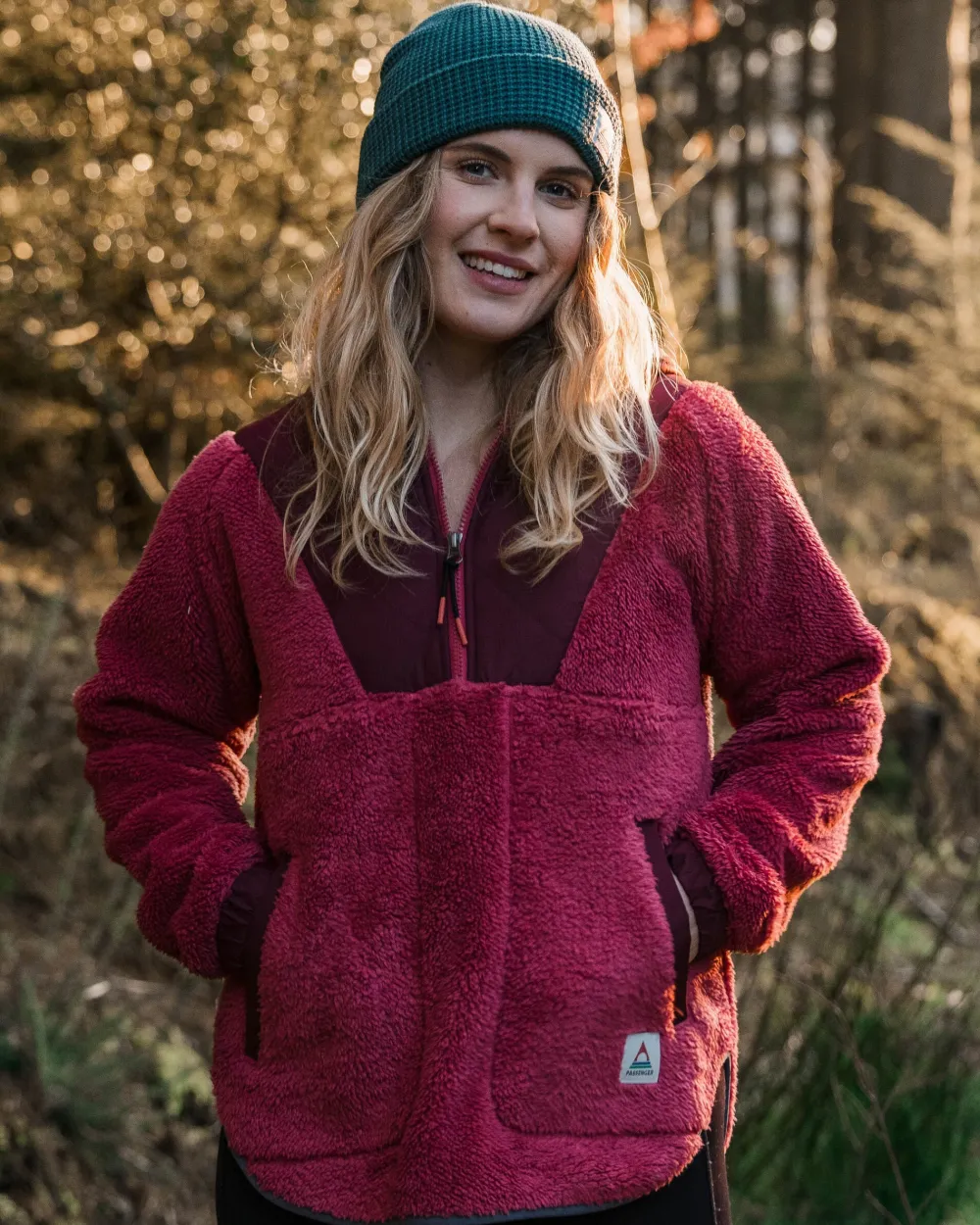 Passenger Fleece|Fleece>Beaumont Recycled Sherpa Hooded Fleece Earth Red