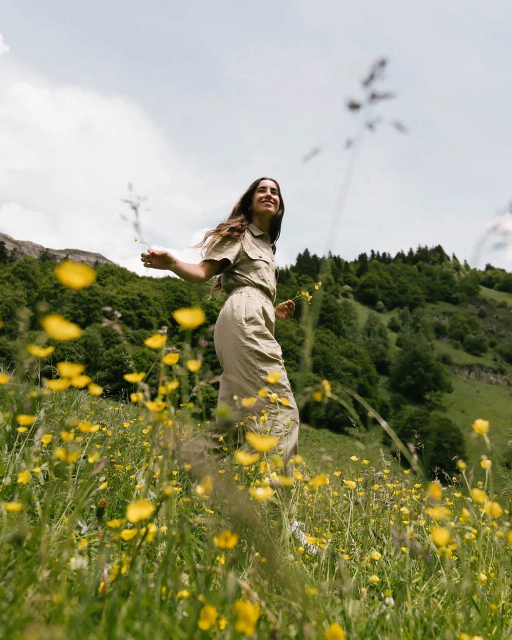 Passenger Jumpsuits & Playsuits|Dungarees & Pants>Bluebell Organic Cotton Boiler Suit Biscuit