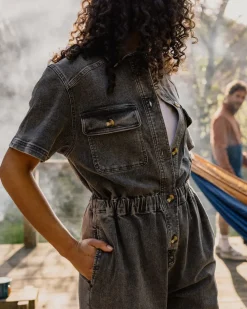 Passenger Jumpsuits & Playsuits|Dungarees & Pants>Bluebell Organic Cotton Boiler Suit Washed Black Denim