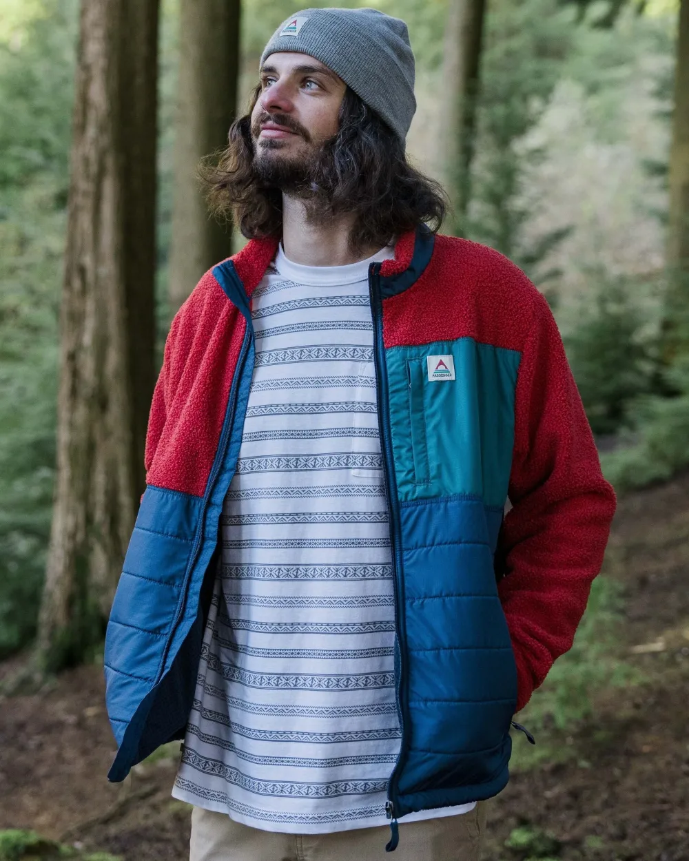 Floris van Bommel Fleece|Fleece>Born Explorer Recycled Polar-Lined Sherpa Fleece Cardinal