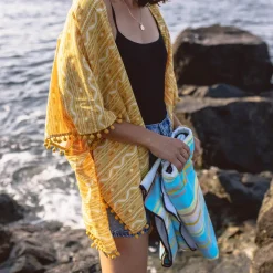 Passenger Tank Tops|Tops & T-Shirts>Brook Shawl Ochre Yellow Sol