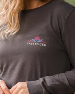 Passenger Tops & T-Shirts|Women's Outlet>Bud Recycled Cotton Ls T-Shirt Charcoal