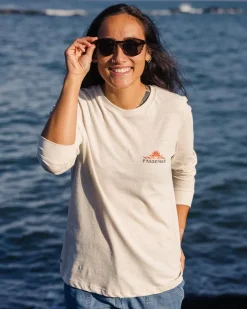 Passenger Tops & T-Shirts|Women's Outlet>Bud Recycled Cotton LS T-Shirt Milky Marl