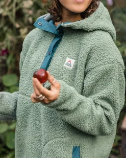 Passenger Fleece|Fleece>Calla Hooded Recycled Polar-Lined Fleece Pistachio