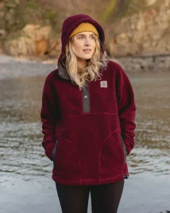 Passenger Fleece|Fleece>Calla Hooded Recycled Polar-Lined Fleece Windsor Wine