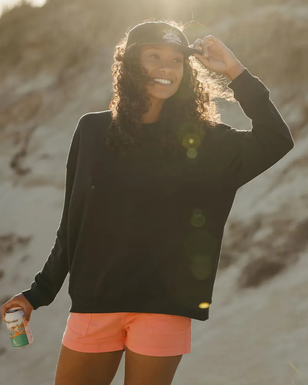 Passenger Hoodies & Sweatshirts>Chica Recycled Cotton Oversized Sweatshirt Black