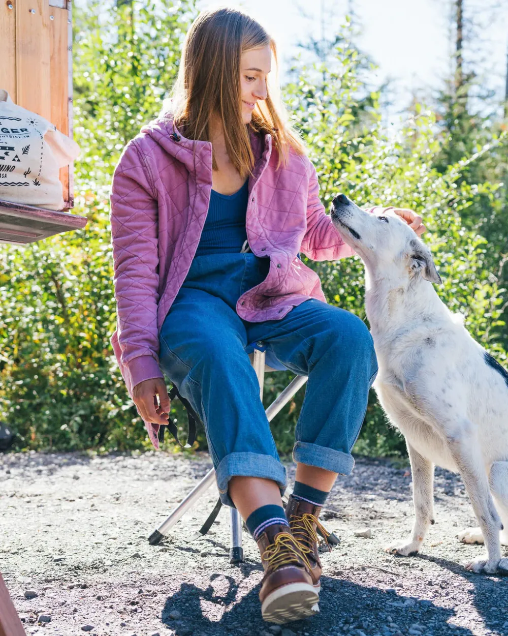 Passenger Hoodies & Sweatshirts>Clementine Recycled Quilted Popper Up Hoodie Mauve Haze