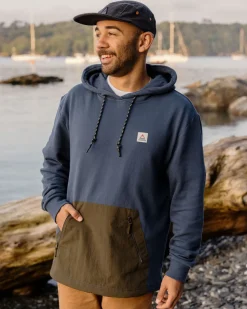 Passenger Hoodies & Sweatshirts|Men's Outlet>Cliff Recycled Cotton Hoodie Dark Denim