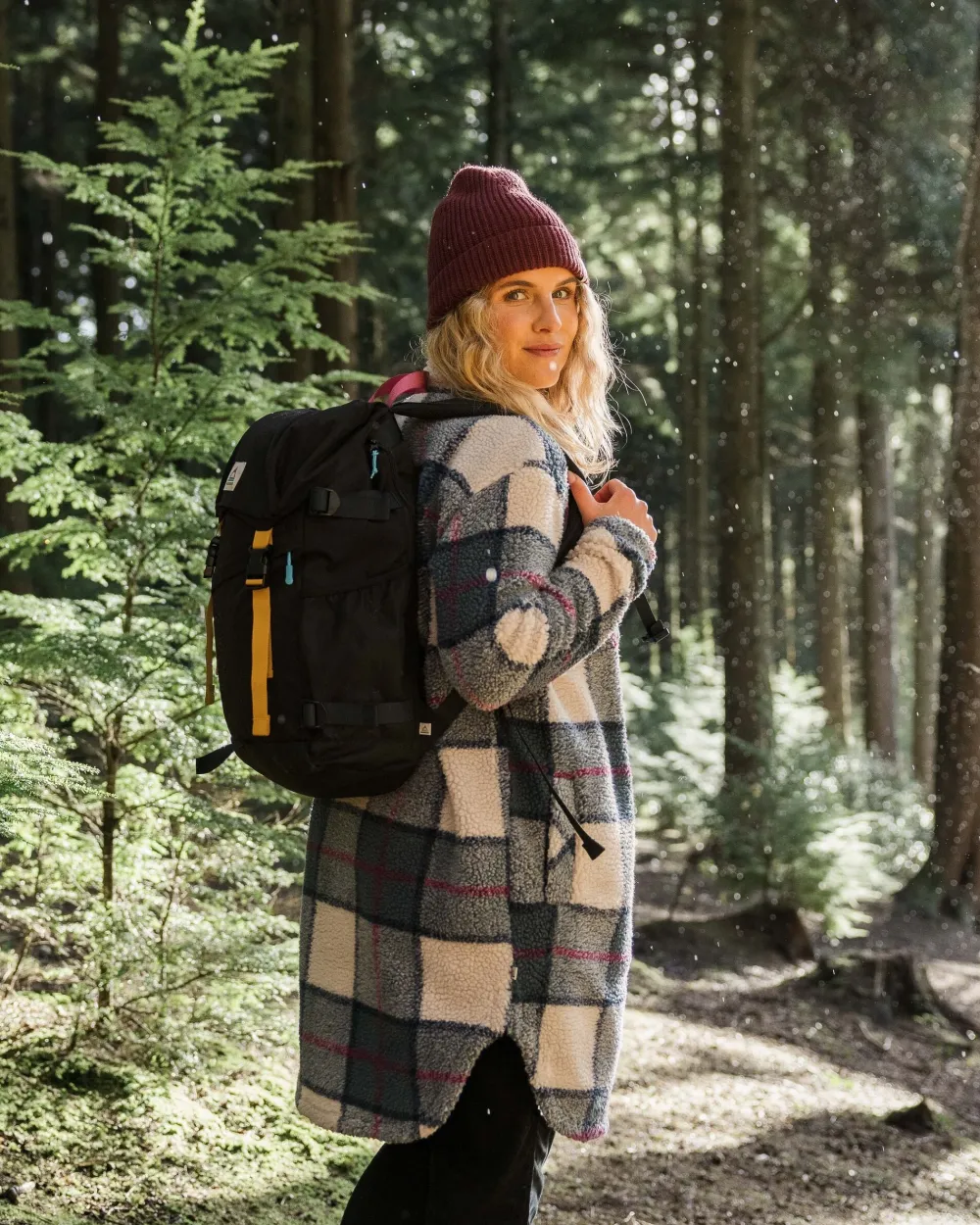 Passenger Shirts|Fleece>Cloudy Recycled Deep-Pile Sherpa Fleece Shirt Dark Denim Check