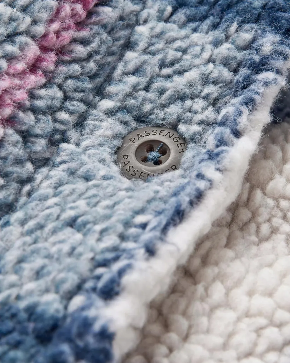 Passenger Shirts|Fleece>Cloudy Recycled Deep-Pile Sherpa Fleece Shirt Dark Denim Check