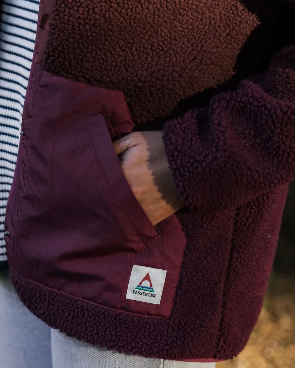 Passenger Fleece|Fleece>Clover Recycled Deep-Pile Sherpa Fleece Wine
