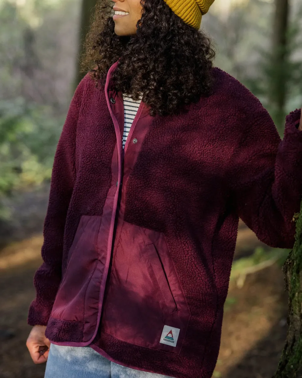 Passenger Fleece|Fleece>Clover Recycled Deep-Pile Sherpa Fleece Wine