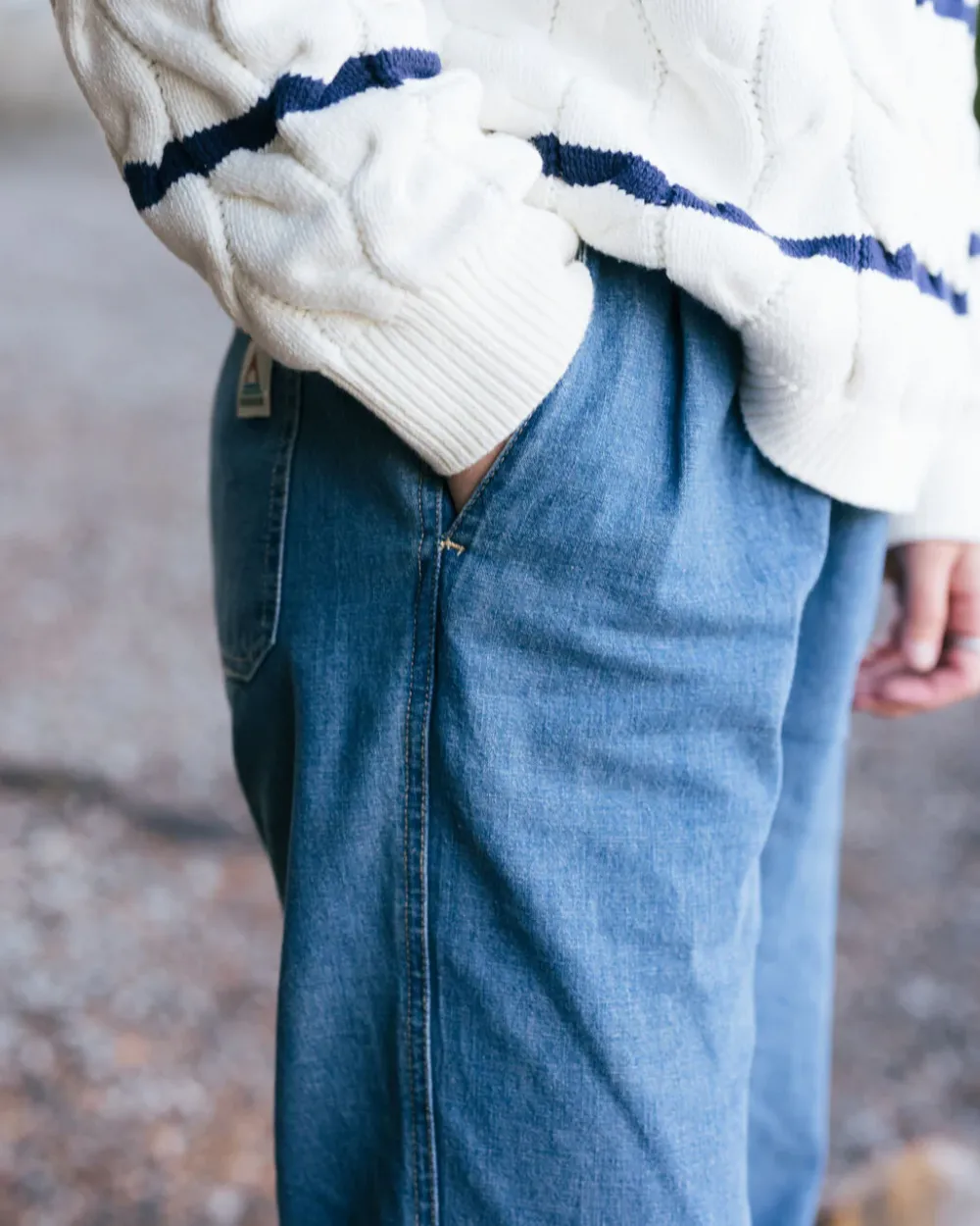 Passenger Dungarees & Pants|Women's Outlet>Compass Elasticated Waist Pants Washed Denim