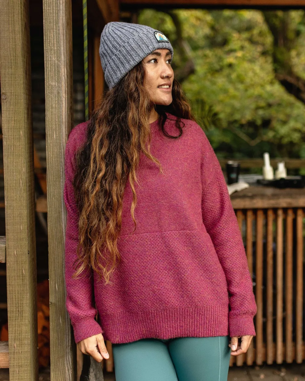 Passenger Knitwear|Best Sellers>Cove Recycled Knitted Jumper Rhubarb