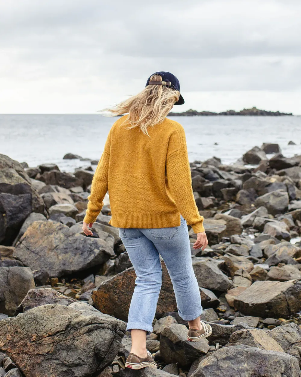 Passenger Knitwear|Best Sellers>Cove Recycled Knitted Jumper Amber Gold