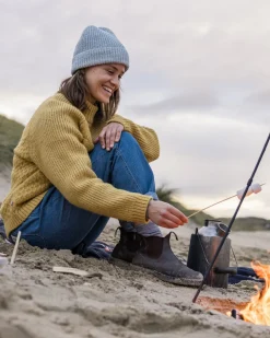 Passenger Knitwear|Women's Outlet>Cozy Cable Recycled Knitted Jumper Mustard Gold