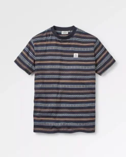 Floris van Bommel T-Shirts & Tank Tops|Men's Outlet>Crackle Organic Relaxed Fit T-Shirt Midnight Fairisle Stripe