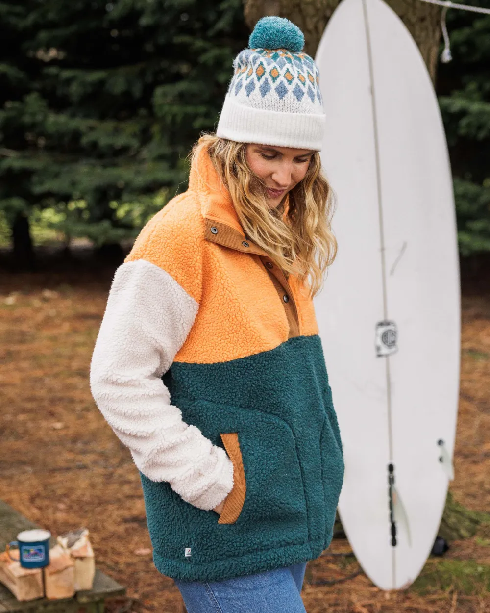 Passenger Fleece|Fleece>Create Recycled Deep-Pile Sherpa Fleece Mediterranean