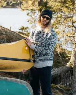 Passenger Knitwear|Men's Outlet>Cutback Fairisle Knitted Jumper Grey Marl