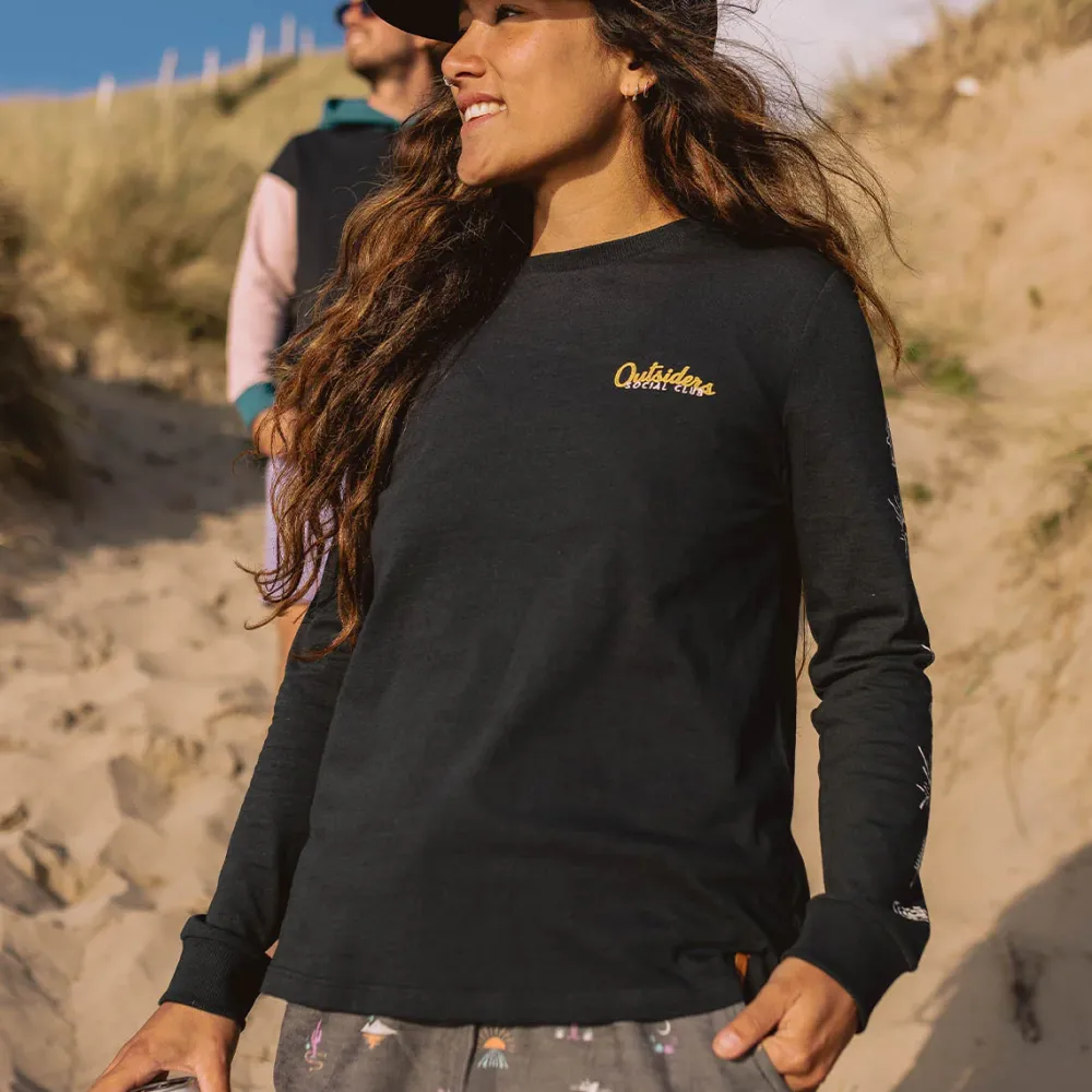 Passenger Tops & T-Shirts>Dawn Recycled Cotton LS T-Shirt Black