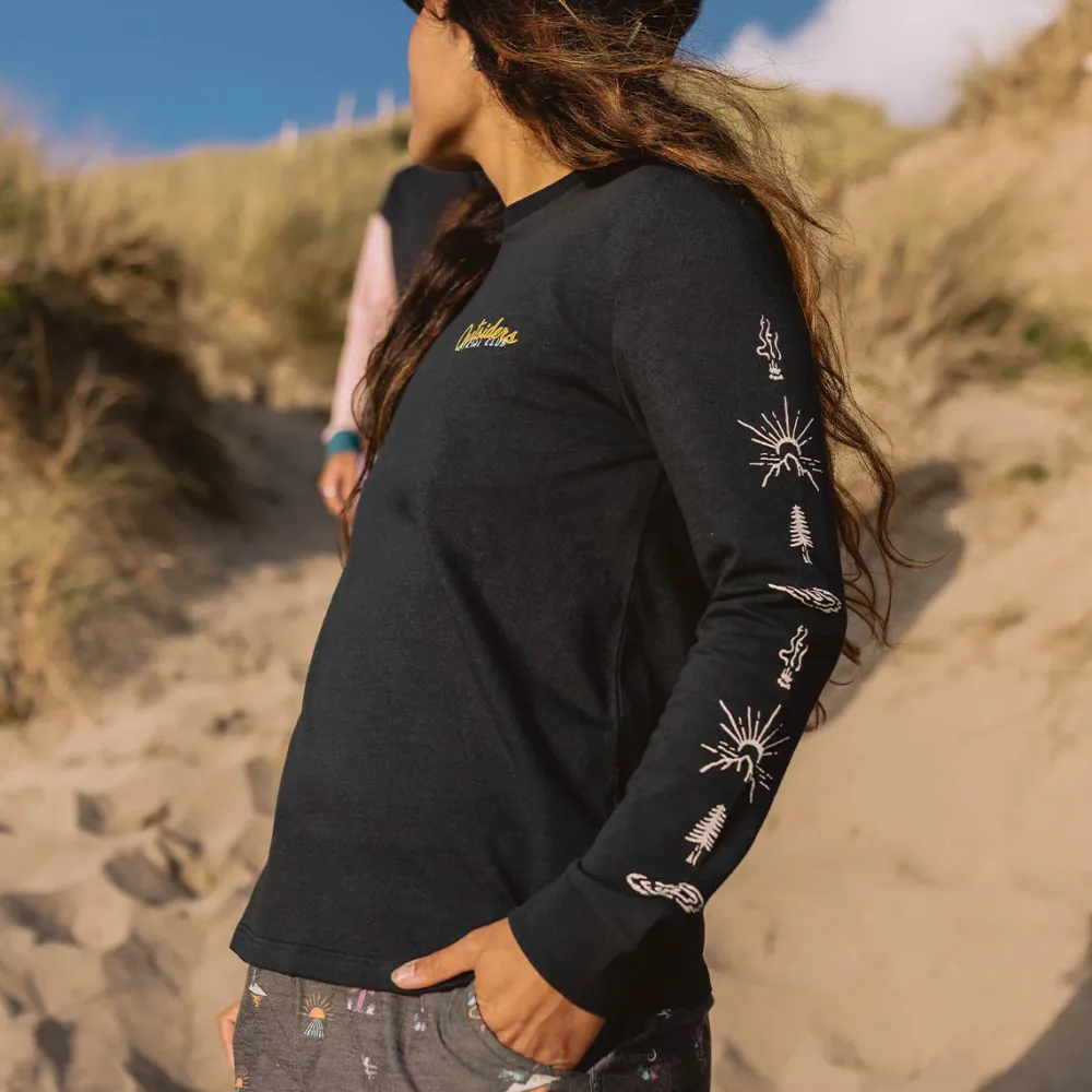 Passenger Tops & T-Shirts>Dawn Recycled Cotton LS T-Shirt Black