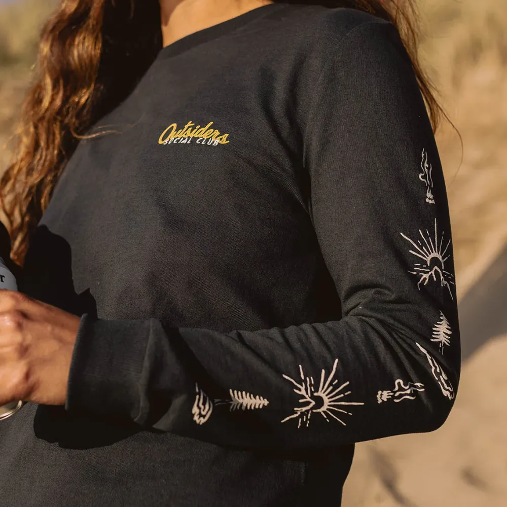 Passenger Tops & T-Shirts>Dawn Recycled Cotton LS T-Shirt Black