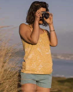 Passenger Tank Tops|Tops & T-Shirts>Dawny Recycled Cotton Tank Top Honey Floral