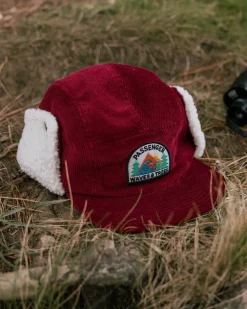 Passenger Accessories|Caps & Hats>Daytime Recycled Cord Sherpa Lined Hat Wine