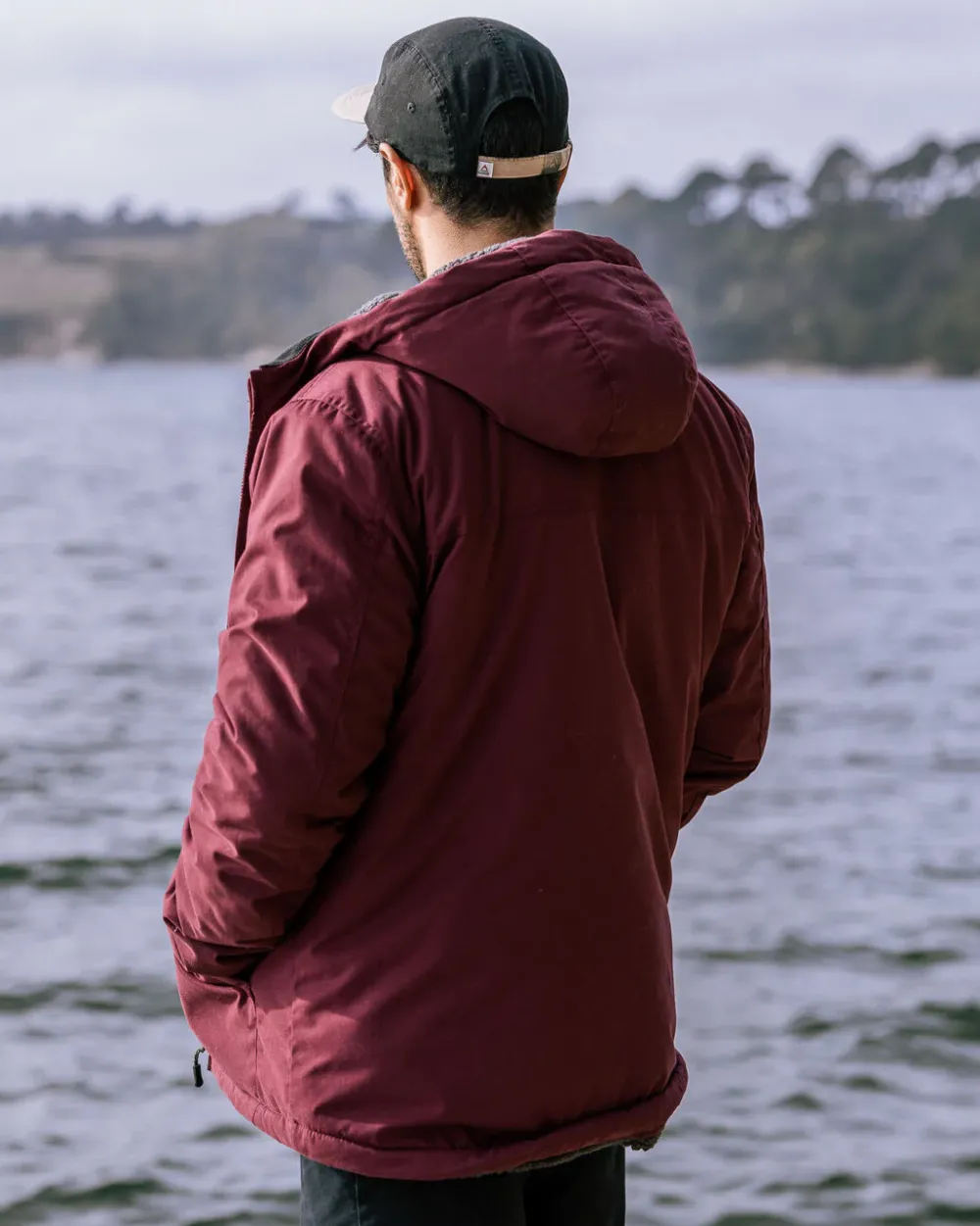 Passenger Men's Outlet|Men's>Discover Recycled Sherpa Lined Jacket Wine