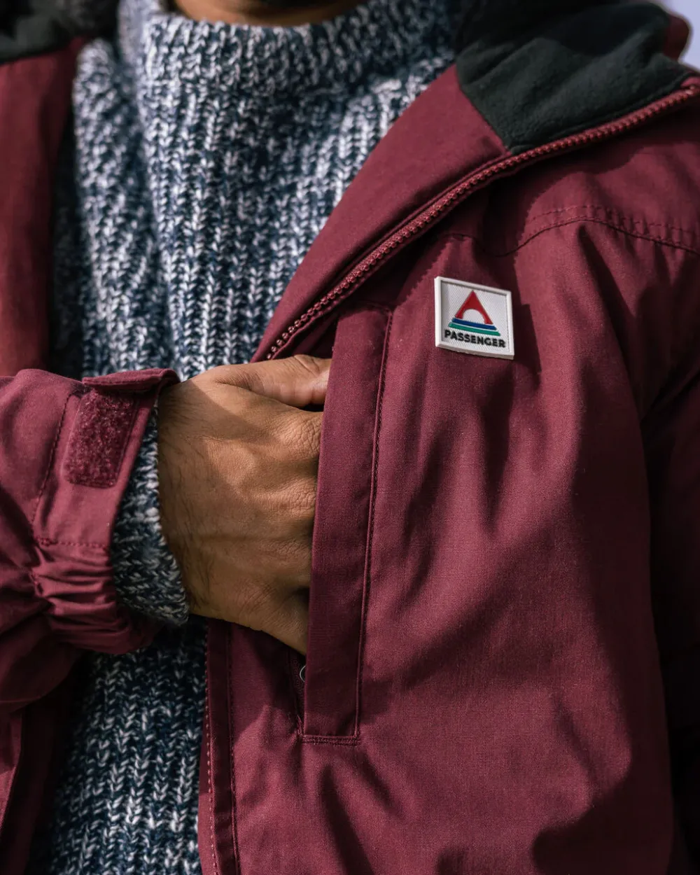 Passenger Men's Outlet|Men's>Discover Recycled Sherpa Lined Jacket Wine