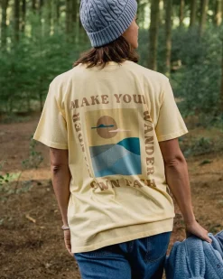 Passenger Tops & T-Shirts|Women's Outlet>Dreamer Oversized Recycled Cotton T-Shirt Golden Haze