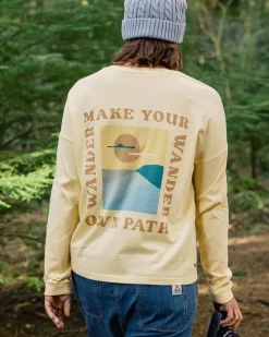 Passenger Tops & T-Shirts|Women's Outlet>Dreamer Recycled Cotton Ls T-Shirt Golden Haze