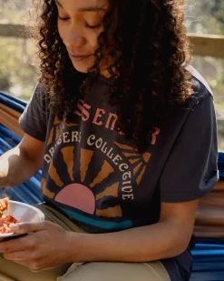 Passenger Tops & T-Shirts>Drifters Oversized Recycled Cotton T-Shirt Charcoal